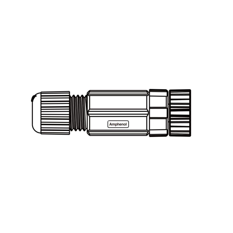 1 pcs - Amphenol Circular Connector, 4 Contacts, Cable Mount, M8 Connector, Socket, Female, IP67, M Series