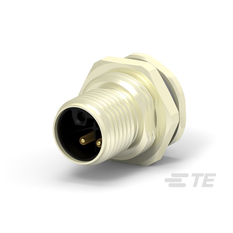 1 pcs - TE Connectivity Circular Connector, 2 Contacts, Rear Mount, M12 Connector, Plug, Male, IP67
