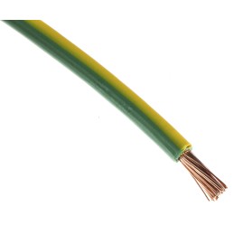 1 Reel of 100 M - RS PRO Green/Yellow 6 mm² Hook Up Wire, 10 AWG, 78/0.295mm, 100m, PVC Insulation