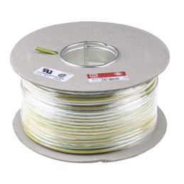 1 Reel of 100 M - RS PRO Green/Yellow 6 mm² Hook Up Wire, 10 AWG, 78/0.295mm, 100m, PVC Insulation