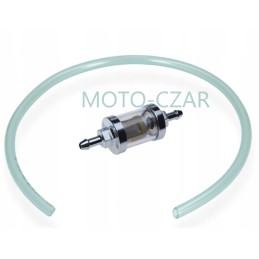 Fuel filter metal chrome 6mm fuel hose 50 ccm