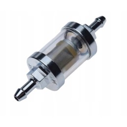 Fuel filter metal chrome 6mm fuel hose 50 ccm