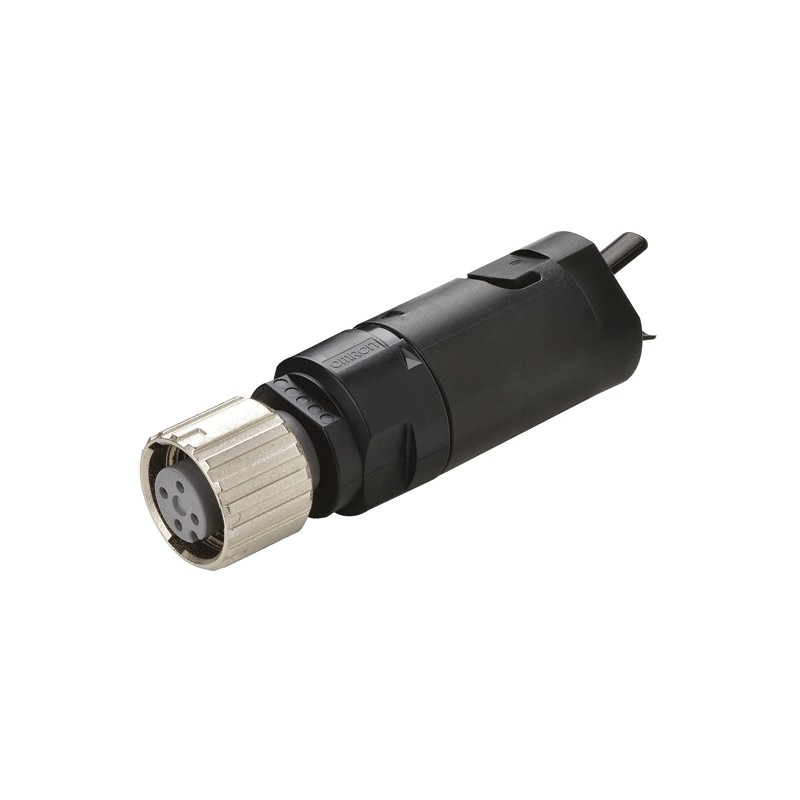 1 pcs - Omron Circular Connector, 4 Contacts, Cable Mount, M12 Connector, Socket, Female, IP67, XS5 Series