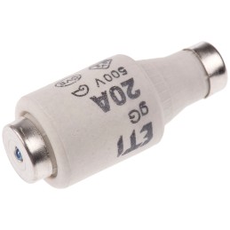 5 pcs - ETI 20A DII Diazed Fuse, E27 Thread Size, gG - gL, 500V ac
