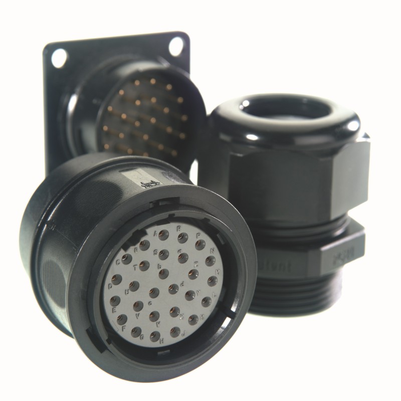 1 pcs - Amphenol Air LB Circular Connector, 12 Contacts, Panel Mount, Socket, IP67, ECTA 544 Series