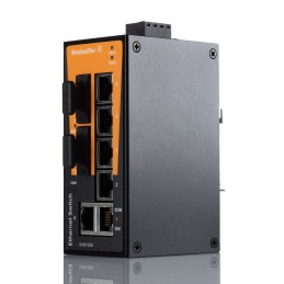 1 pcs - Weidmuller IE-SW-BL08 Series DIN Rail Mount Unmanaged Ethernet Switch, 6 RJ45 Ports, 100Mbit/s Transmission, 12/24/48V