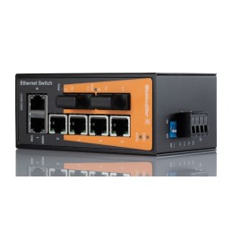1 pcs - Weidmuller IE-SW-BL08 Series DIN Rail Mount Unmanaged Ethernet Switch, 6 RJ45 Ports, 100Mbit/s Transmission, 12/24/48V