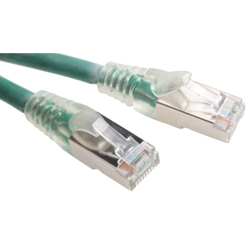 1 pcs - RS PRO Cat6 Male RJ45 to Male RJ45 Ethernet Cable, F/UTP, Green LSZH Sheath, 5m