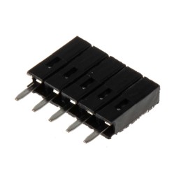 10 pcs - RS PRO Straight Through Hole Mount PCB Socket, 5-Contact, 1-Row, 2.54mm Pitch, Solder Termination