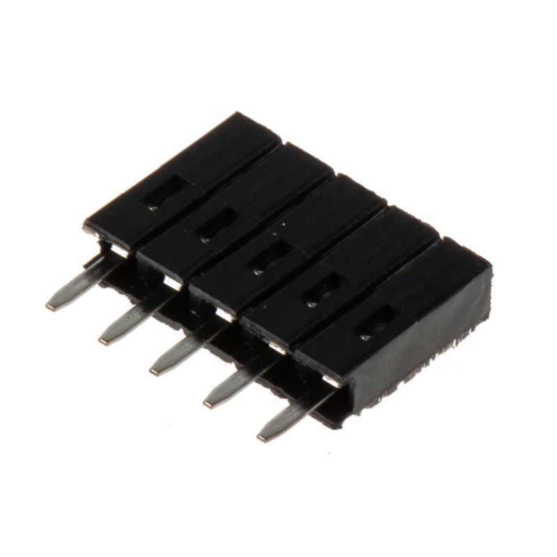 10 pcs - RS PRO Straight Through Hole Mount PCB Socket, 5-Contact, 1-Row, 2.54mm Pitch, Solder Termination
