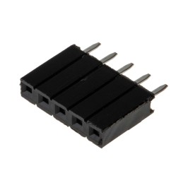 10 pcs - RS PRO Straight Through Hole Mount PCB Socket, 5-Contact, 1-Row, 2.54mm Pitch, Solder Termination