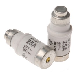 5 pcs - ETI 25A D02 Neozed Fuse, E18 Thread Size, gG, 400V ac