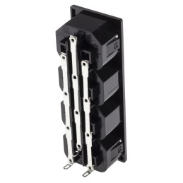 1 pcs - IEC C13 4 Gang Cable Trunking Power Block, 15A, 250 V ac