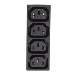 1 pcs - IEC C13 4 Gang Cable Trunking Power Block, 15A, 250 V ac