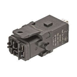 1 pcs - HARTING Heavy Duty Power Connector Insert, 10A, Female, Han 1A Series, 3 Contacts