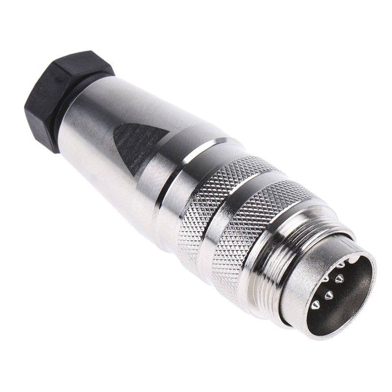 1 pcs - Amphenol Industrial, C 091 D 8 Pole M16 Din Plug, 5A, 100 V ac/dc IP67, Screw On, Male, Cable Mount