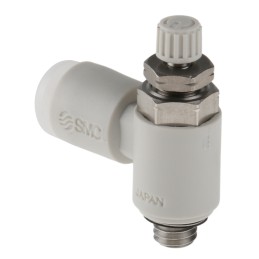 1 pcs - SMC AS-FG Series Threaded Speed Controller, M5 x 0.8 Male Inlet Port x M5 x 0.8 Male Outlet Port x 4mm Tube Outlet Port