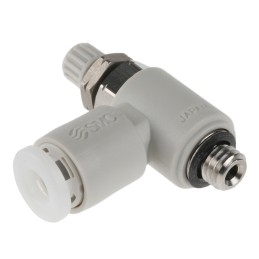 1 pcs - SMC AS-FG Series Threaded Speed Controller, M5 x 0.8 Male Inlet Port x M5 x 0.8 Male Outlet Port x 4mm Tube Outlet Port