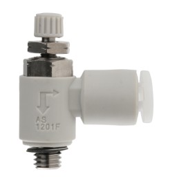 1 pcs - SMC AS-FG Series Threaded Speed Controller, M5 x 0.8 Male Inlet Port x M5 x 0.8 Male Outlet Port x 4mm Tube Outlet Port