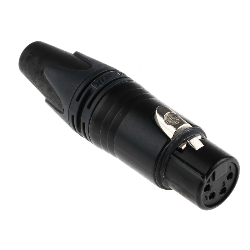 1 pcs - Neutrik Cable Mount XLR Connector, Female, 50 V, 4 Way, Gold Plating