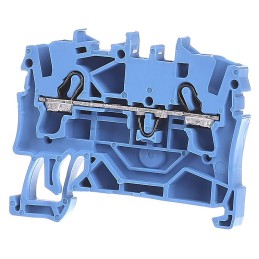10 pcs - Wago TOPJOB S, 2002 Series Blue Feed Through Terminal Block, 2.5mm², Single-Level, Push-In Cage Clamp Termination,