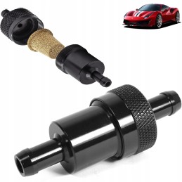 Universal aluminum fuel filter 8mm black