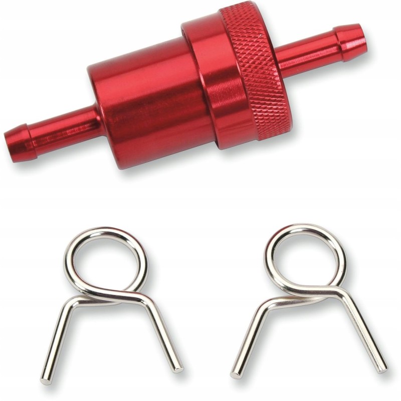 Aluminum fuel filter 6mm emgo red with hose