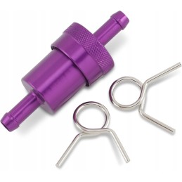 Aluminum fuel filter 8mm emgo purple for a hose