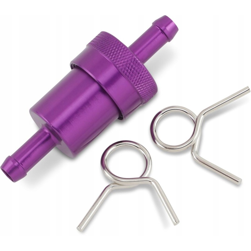 Aluminum fuel filter 8mm emgo purple for a hose