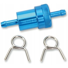 Aluminum fuel filter 6mm emgo blue for a hose