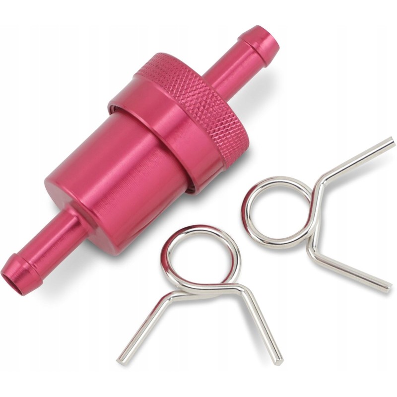 Aluminum fuel filter 8mm emgo red for hose
