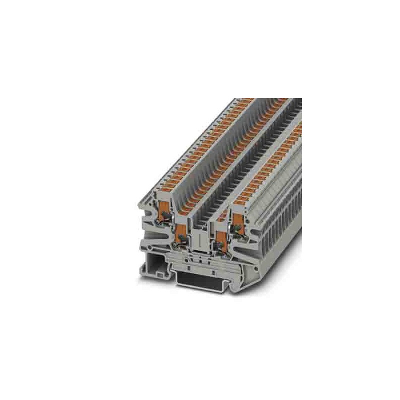 10 pcs - Phoenix Contact PTV Series Grey Feed Through Terminal Block, 0.14 - 2.5mm², Single-Level, Push In Termination,
