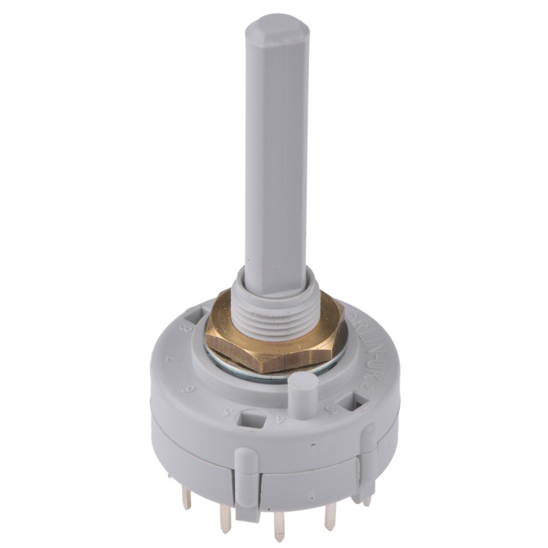 1 Bag of 5 - Lorlin, 12 Position SPST Rotary Switch, 150 mA, Solder