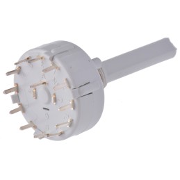 1 Bag of 5 - Lorlin, 12 Position SPST Rotary Switch, 150 mA, Solder