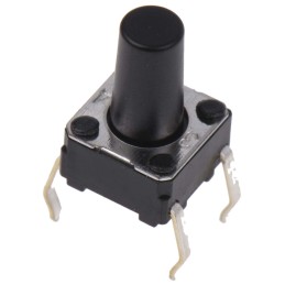 1 Bag of 5 - Plunger Tactile Switch, SPST 50 mA @ 24 V dc 6.1mm Through Hole