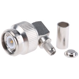 1 pcs - Telegartner, Plug Cable Mount TNC Connector, 50Ω, Crimp Termination, Right Angle Body