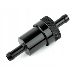 Fuel filter for a motorcycle, aluminum, 8 mm, black