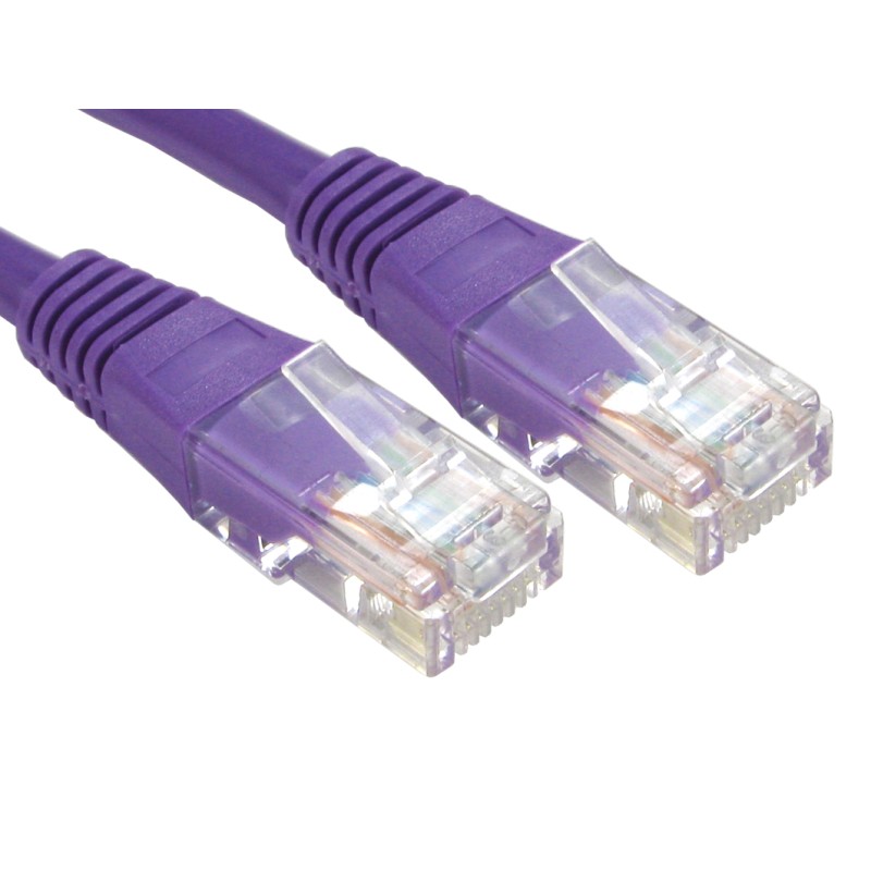 1 pcs - RS PRO Cat6 Male RJ45 to Male RJ45 Ethernet Cable, U/UTP, Purple PVC Sheath, 3m