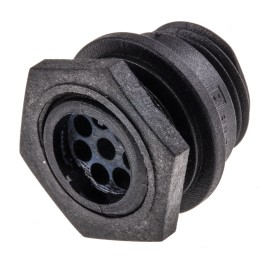 1 pcs - Bulgin Circular Connector, 8 Contacts, Front Mount, Miniature Connector, Plug, Male, IP68, Buccaneer 400 Series