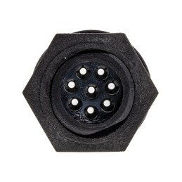 1 pcs - Bulgin Circular Connector, 8 Contacts, Front Mount, Miniature Connector, Plug, Male, IP68, Buccaneer 400 Series