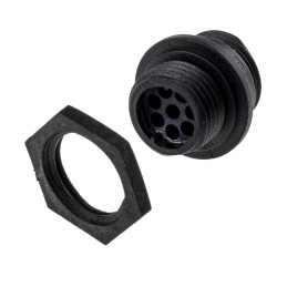 1 pcs - Bulgin Circular Connector, 8 Contacts, Front Mount, Miniature Connector, Plug, Male, IP68, Buccaneer 400 Series