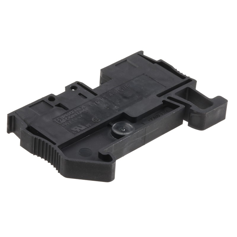 1 pcs - Phoenix Contact PT 4-FSI/F Series Black Fused DIN Rail Terminal, 4mm², Single-Level, Push In Termination, Fused, CSA