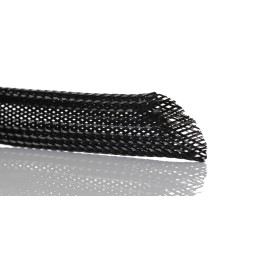 1 Reel of 25 M - RS PRO Expandable Braided PET Black Cable Sleeve, 5mm Diameter, 25m Length