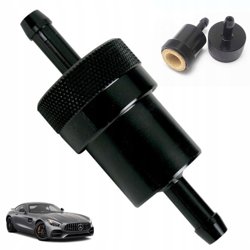The motorcycle fuel filter has a universal 8mm connection