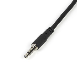 1 pcs - StarTech.com Male 3.5mm Stereo Jack to Female 3.5mm Stereo Jack x 2 Aux Cable, Black, 200mm