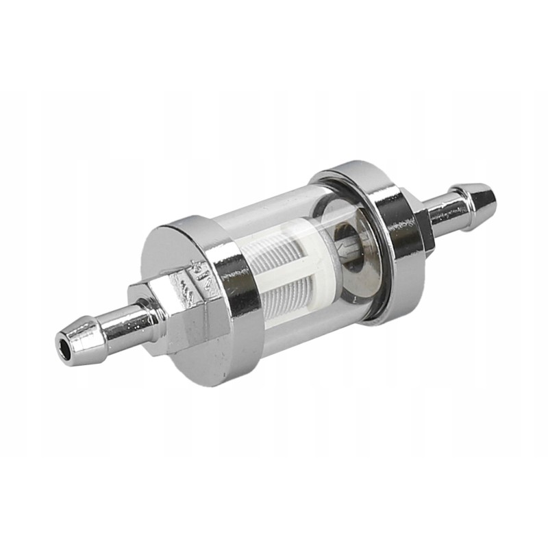 Glass chrome fuel filter JMT 8 mm