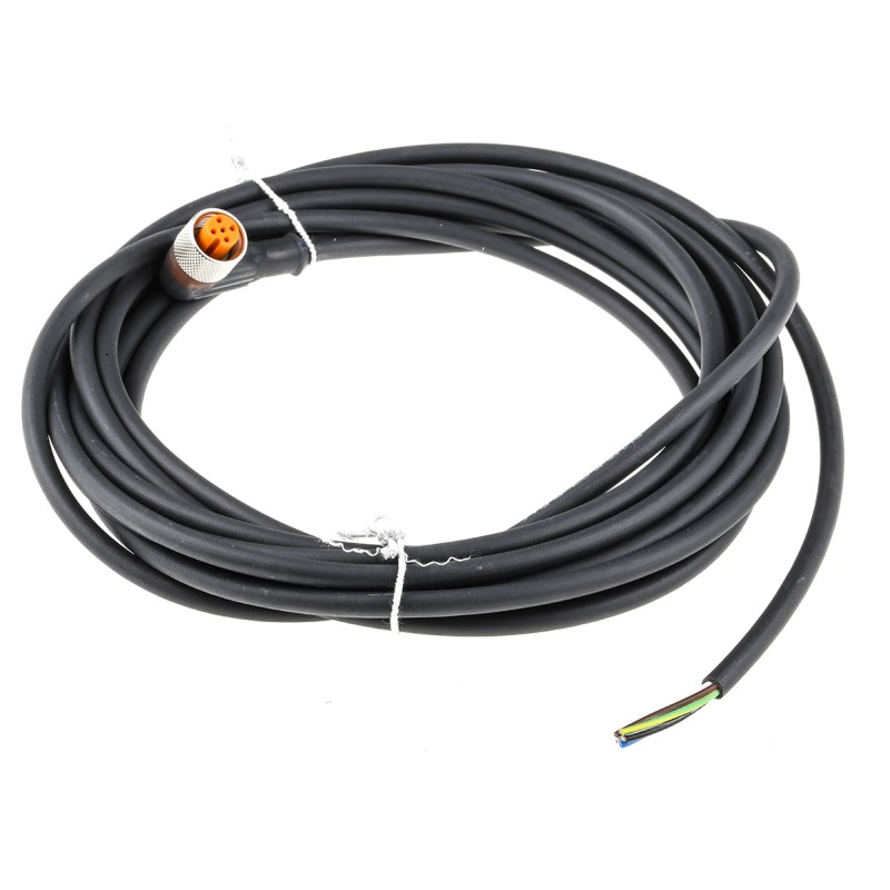 1 pcs - Lumberg Automation Right Angle Female 5 way M12 to Right Angle Female 5 way Unterminated Sensor Actuator Cable, 5m
