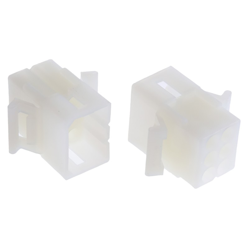 10 pcs - Molex, STANDARD .093' Male Connector Housing, 2.36mm Pitch, 6 Way, 2 Row