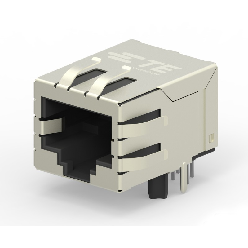 80 pcs - TE Connectivity 2031994 Series Female RJ45 Connector, PCB Mount, Cat6, Nickel Plated Brass Shield