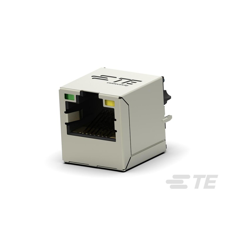 80 pcs - TE Connectivity 2337993 Series Female RJ45 Connector, Through Hole, Cat5, Nickel Plated Brass Shield